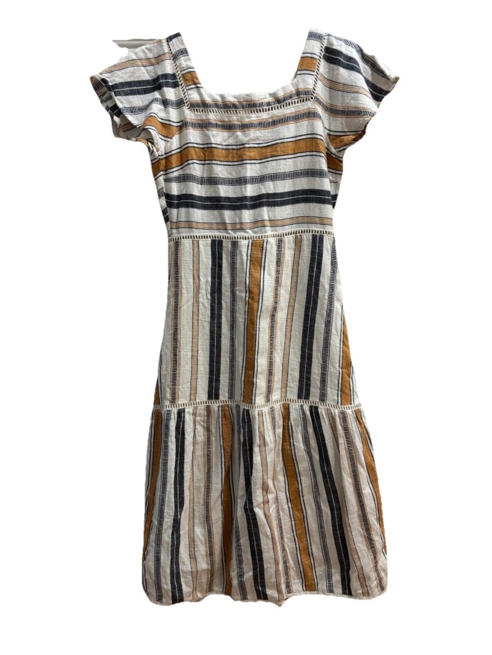 dRA Los Angeles Striped Dress Maxi Size Small Zipper Back